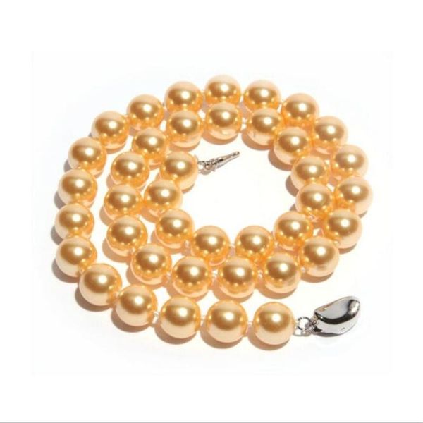 chains shell pearl necklace jewelry natural golden yellow sea chockers beaded perle gifts women collares 18", Silver
chains shell pearl necklace jewelry natural golden yellow sea chockers beaded perle gifts women collares 18", Silver