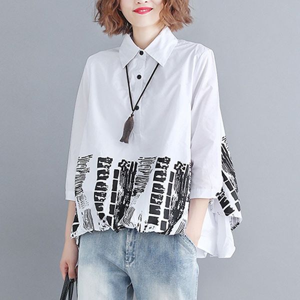 oversized women casual cotton blouses shirts new arrival simple style vintage print loose comfortable female s1710 210412, White
oversized women casual cotton blouses shirts new arrival simple style vintage print loose comfortable female s1710 210412, White