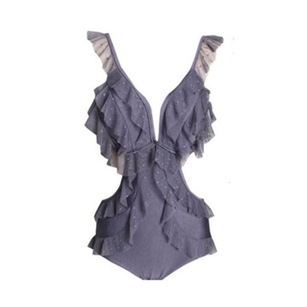 women one piece fashion swimwear lace splice open back bikini solid color sling female swimwear, White;black
women one piece fashion swimwear lace splice open back bikini solid color sling female swimwear, White;black