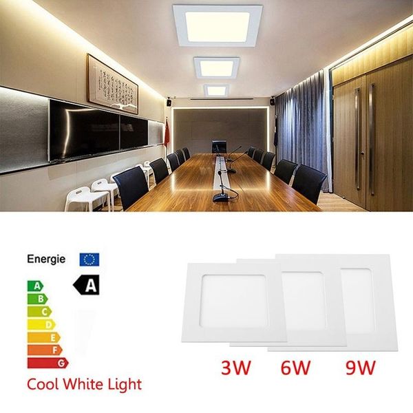 9w led panel lights ultra thin recessed downlight 85-265v square lamp downlights