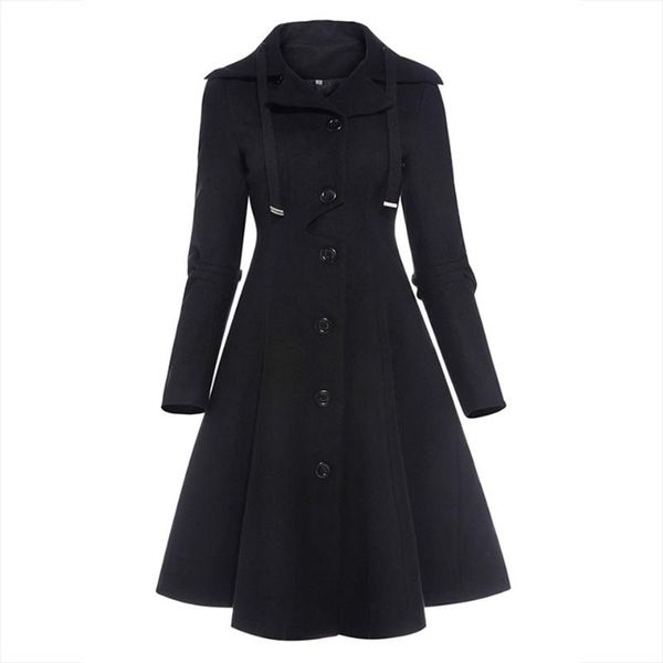 women's trench coats 2021 fashion winter ladies windbreaker jacket plus size black stand collar gothic irregular hem elegant retro, Tan;black
women's trench coats 2021 fashion winter ladies windbreaker jacket plus size black stand collar gothic irregular hem elegant retro, Tan;black
