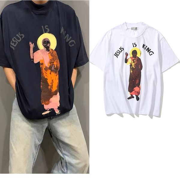 men's t-shirts west jesus is king letter foam loose tshirts mens turtleneck cotton casual oversize t-shirt short sleeve baggy tees, White;black
men's t-shirts west jesus is king letter foam loose tshirts mens turtleneck cotton casual oversize t-shirt short sleeve baggy tees, White;black