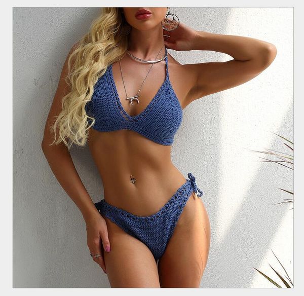 women's swimwear crochet bikini two pieces set halter bra tie knitted shorts biquini summer beach hollow swimsuit bathing suit, White;black
women's swimwear crochet bikini two pieces set halter bra tie knitted shorts biquini summer beach hollow swimsuit bathing suit, White;black