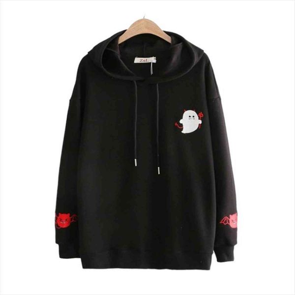 winter thick hooded cartoon demon women sweatshirts embroidery plus velvet autumn flare sleeve pullover tracksuits, Black
winter thick hooded cartoon demon women sweatshirts embroidery plus velvet autumn flare sleeve pullover tracksuits, Black