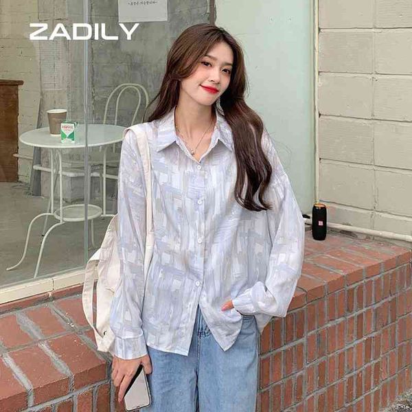 zadily summer beach style thin women shirt blouse chic tie dye print ladies chiffon oversize long sleeve female 210521, White
zadily summer beach style thin women shirt blouse chic tie dye print ladies chiffon oversize long sleeve female 210521, White
