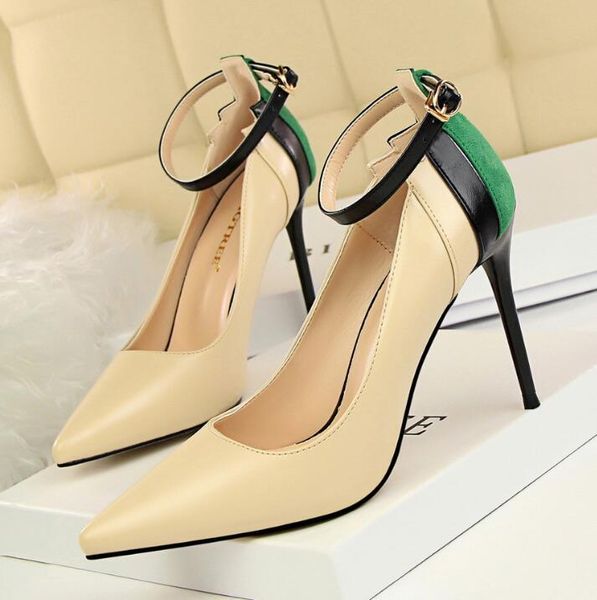 mixed colors buckle retro women pumps 2021 pu leather shallow fashion high heels shoes pointed toe women's party dress, Black
mixed colors buckle retro women pumps 2021 pu leather shallow fashion high heels shoes pointed toe women's party dress, Black