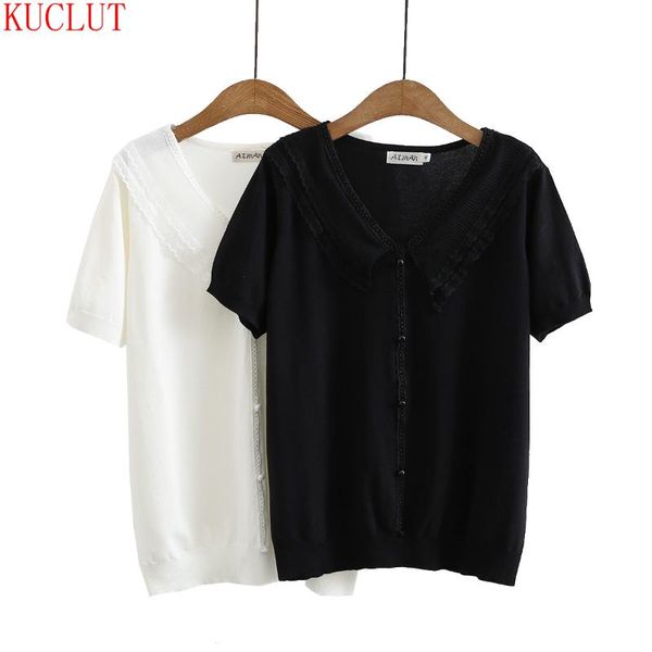 women's knits & tees 2021 summer korean large pullover fat mm small fresh double lace baby collar knitted t-shirt, White
women's knits & tees 2021 summer korean large pullover fat mm small fresh double lace baby collar knitted t-shirt, White