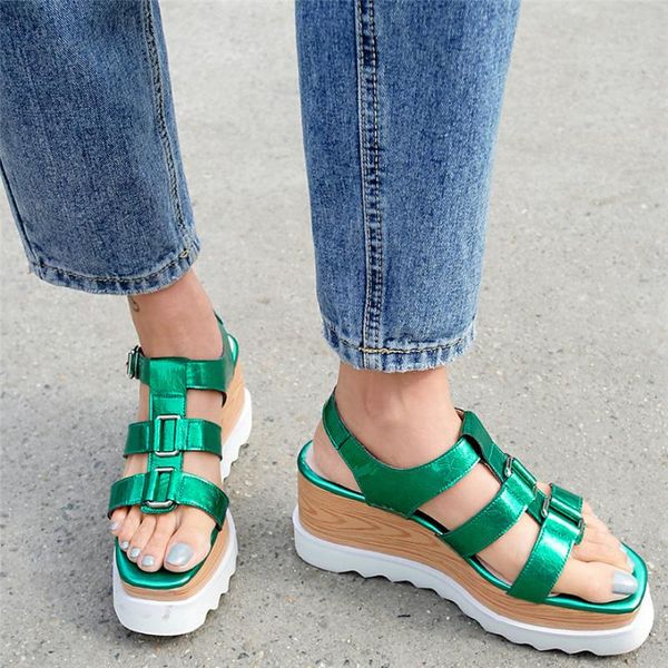 summer punk boots women ankle strap genuine leather wedges high heel gladiators sandals female open toe platform pumps shoes, Black
summer punk boots women ankle strap genuine leather wedges high heel gladiators sandals female open toe platform pumps shoes, Black