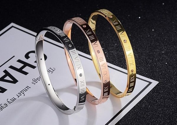 bangle rose gold roman bracelet women fashion simple flash diamond open ladies stainless steel jewelry lady, Black
bangle rose gold roman bracelet women fashion simple flash diamond open ladies stainless steel jewelry lady, Black