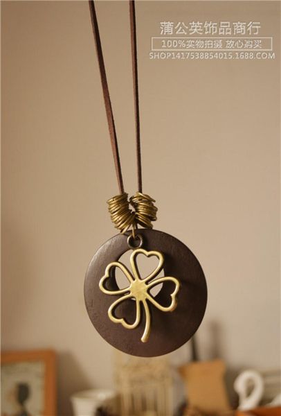 pendant necklaces vintage cotton and hemp accessories, national style, literature and art, simple wood chips, circles, clover pendants sweat, Silver
pendant necklaces vintage cotton and hemp accessories, national style, literature and art, simple wood chips, circles, clover pendants sweat, Silver