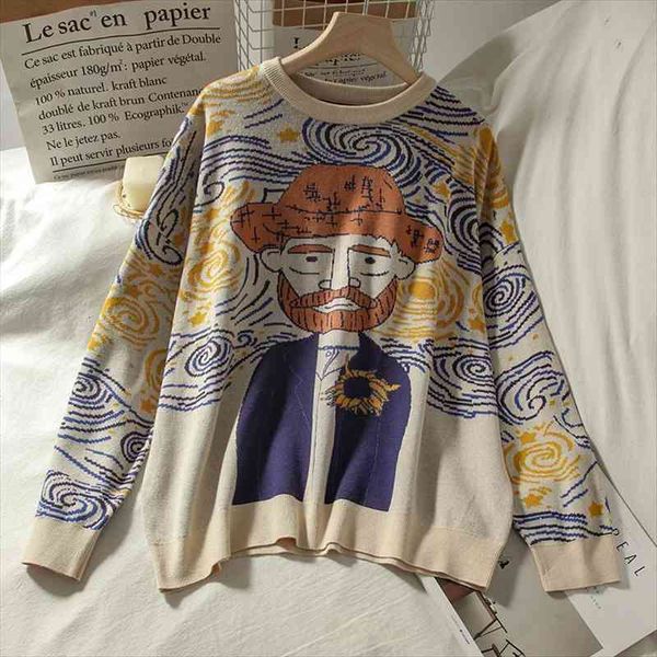 women vintage sweaters fashion winter harajuku cartoon long sleeve pullover korean style chic knitted sweater, White;black
women vintage sweaters fashion winter harajuku cartoon long sleeve pullover korean style chic knitted sweater, White;black