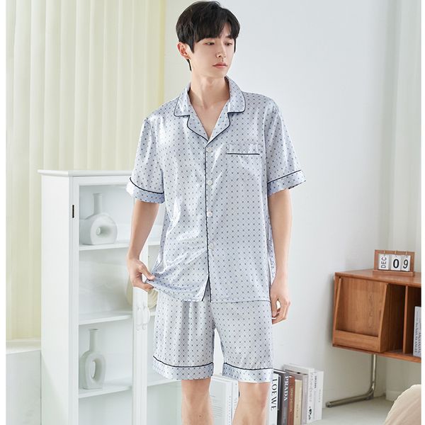 yaoting summer pajamas men's ice silk short sleeve shorts home wear two piece suit tz2178, Black;red
yaoting summer pajamas men's ice silk short sleeve shorts home wear two piece suit tz2178, Black;red