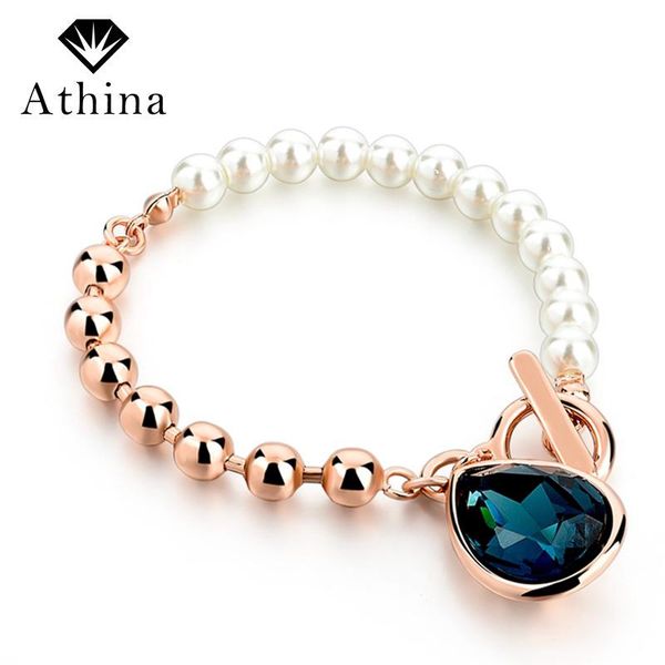 charm bracelets athina summer friendship gold color beads bracelet imitation pearl with blue stones bijoux sbr160114, Golden;silver 
charm bracelets athina summer friendship gold color beads bracelet imitation pearl with blue stones bijoux sbr160114, Golden;silver