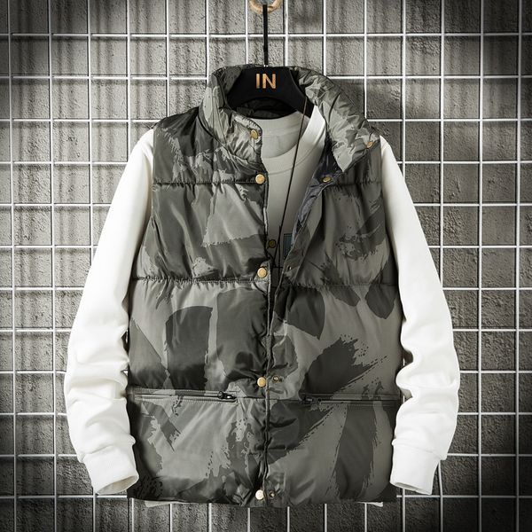 men autumn winter vests cotton casual camouflage warm waistcoat loose sleeveless jacket coat fashion street hip hop down vest, Black;white
men autumn winter vests cotton casual camouflage warm waistcoat loose sleeveless jacket coat fashion street hip hop down vest, Black;white