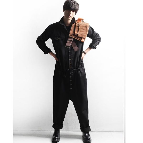 men's pants spring summer jumpsuit korean tide personality boots brand male casual coverall plus size trousers, Black
men's pants spring summer jumpsuit korean tide personality boots brand male casual coverall plus size trousers, Black