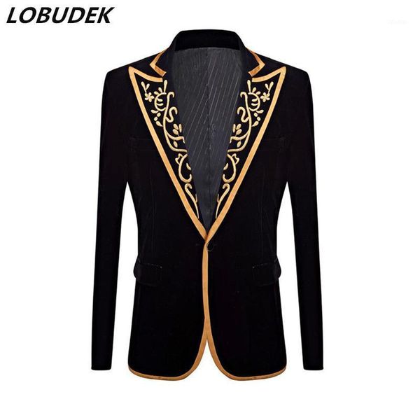 men's suits & blazers vintage embroidery court tuxedo black velvet one button suit jacket male wedding groom formal performance clothes, White;black
men's suits & blazers vintage embroidery court tuxedo black velvet one button suit jacket male wedding groom formal performance clothes, White;black