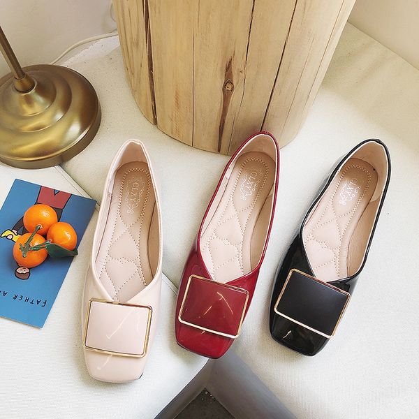 patent leather ladies flats women shoes woman flats female shallow soft bottom ballet flats metal buckle square toe casual shoes, Black
patent leather ladies flats women shoes woman flats female shallow soft bottom ballet flats metal buckle square toe casual shoes, Black