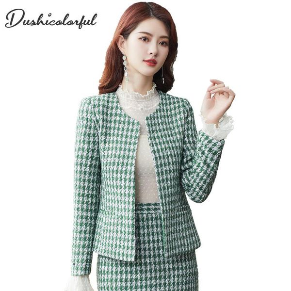 women fashion houndstooth tweed blazers suit coat vintage long sleeve female outerwear office wear plaid short jacket chic women's sui, White;black
women fashion houndstooth tweed blazers suit coat vintage long sleeve female outerwear office wear plaid short jacket chic women's sui, White;black