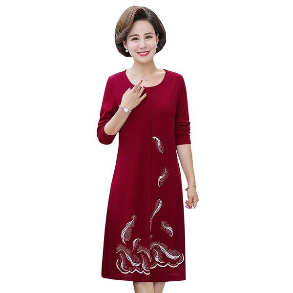 casual dresses mom spring autumn temperament dress round neck long sleeve vestidos loose comfortable feather pattern 2021 l37, Black;gray
casual dresses mom spring autumn temperament dress round neck long sleeve vestidos loose comfortable feather pattern 2021 l37, Black;gray