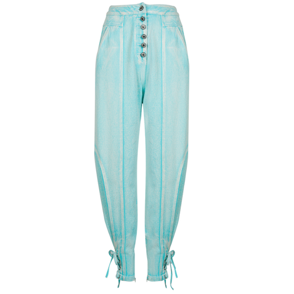 women's jeans 2021 summer fashion light color women high waist feet lace up loose button harem trouses, Blue
women's jeans 2021 summer fashion light color women high waist feet lace up loose button harem trouses, Blue