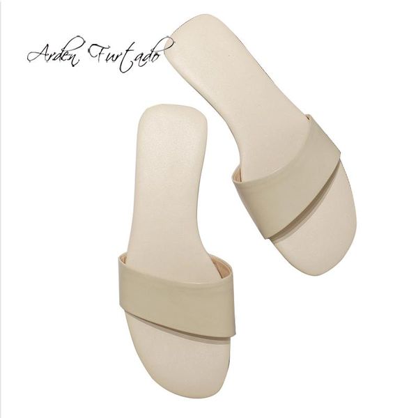 slippers arden furtado summer fashion women's shoes classics mature genuine leather elegant white slides, Black
slippers arden furtado summer fashion women's shoes classics mature genuine leather elegant white slides, Black
