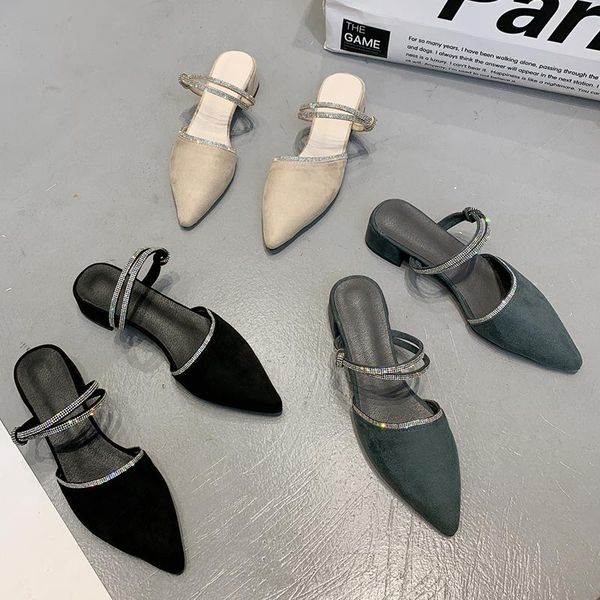slippers women pointed toe mid heels shoes 2021 ladies summer mules vintage sandals crystal rhinstone high, Black
slippers women pointed toe mid heels shoes 2021 ladies summer mules vintage sandals crystal rhinstone high, Black