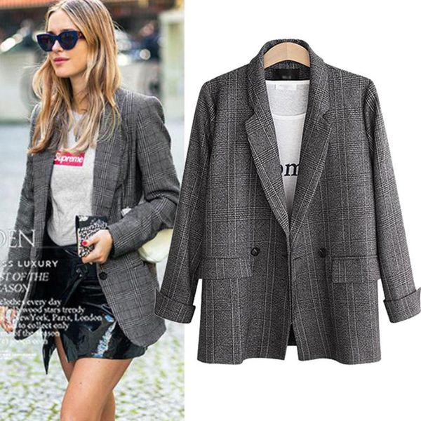 blazers women's spring autumn retro simple large size loose wild plaid blazer lapel stitching one button long sleeve suit z1016 suits &, White;black
blazers women's spring autumn retro simple large size loose wild plaid blazer lapel stitching one button long sleeve suit z1016 suits &, White;black