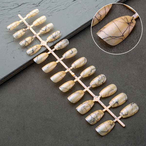 false nails 24tips/pc magic mirror powder full cover short ballerina press on black line design nail art abs fake, Red;gold
false nails 24tips/pc magic mirror powder full cover short ballerina press on black line design nail art abs fake, Red;gold