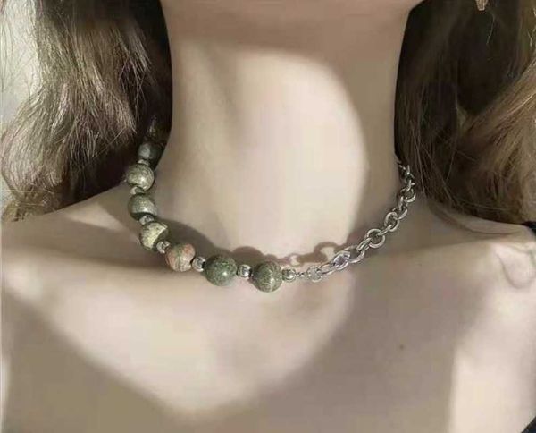 chokers fashion european and american silver palladium jasper pearl necklace personality flower green stone, Golden;silver
chokers fashion european and american silver palladium jasper pearl necklace personality flower green stone, Golden;silver