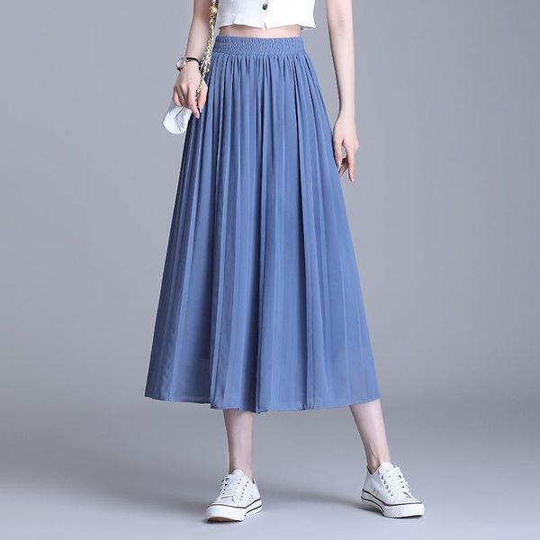 women's pants & capris women fashion chiffon pleated skirt elastic high waist big swing casual loose 2021 summer wide leg long skirts 2, Black;white
women's pants & capris women fashion chiffon pleated skirt elastic high waist big swing casual loose 2021 summer wide leg long skirts 2, Black;white