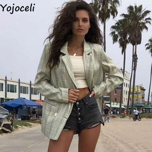 yojoceli cool elegant plaid ladies blazer autumn pockets women jackets winter casual cute chic female women's suits & blazers, White;black
yojoceli cool elegant plaid ladies blazer autumn pockets women jackets winter casual cute chic female women's suits & blazers, White;black