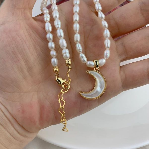 pendant necklaces natural mop shell moon freshwater pearl choker for women 2021 fashion luxury jewelry, Silver
pendant necklaces natural mop shell moon freshwater pearl choker for women 2021 fashion luxury jewelry, Silver