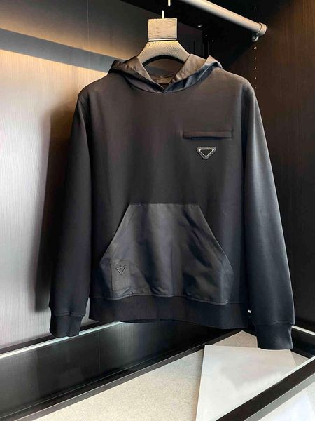 2021 men's fashion designer hoodie nylon stitching material european size luxury casual mens hoodie, Black
2021 men's fashion designer hoodie nylon stitching material european size luxury casual mens hoodie, Black