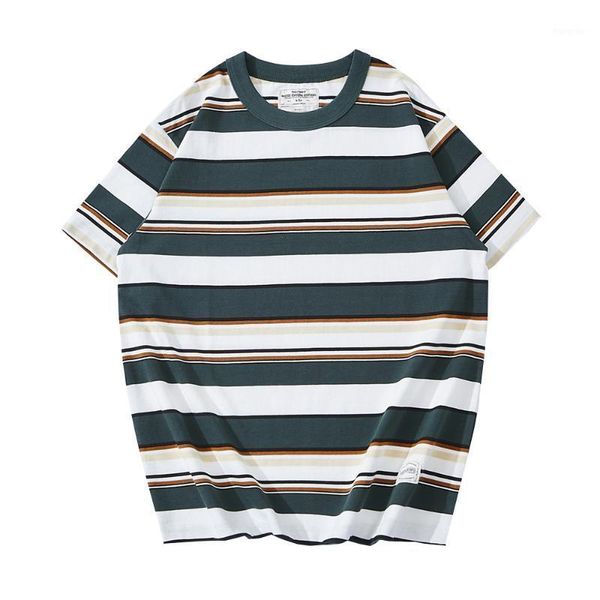 men's t-shirts striped short sleeve t-shir mens streetwear round neck half-sleeve summer casual loose wide cotton tee men, White;black
men's t-shirts striped short sleeve t-shir mens streetwear round neck half-sleeve summer casual loose wide cotton tee men, White;black