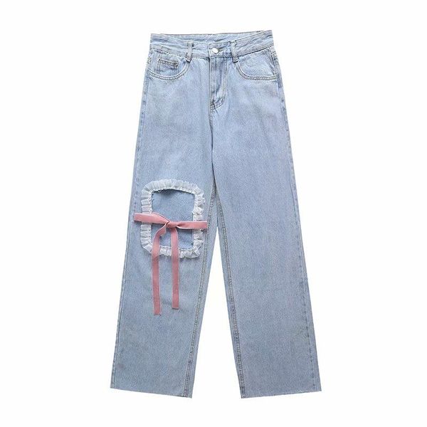 women's jeans denim ripped women fashion design lace trim hole with pink bow trousers high waist chic lady y2k pants pantalon, Blue
women's jeans denim ripped women fashion design lace trim hole with pink bow trousers high waist chic lady y2k pants pantalon, Blue