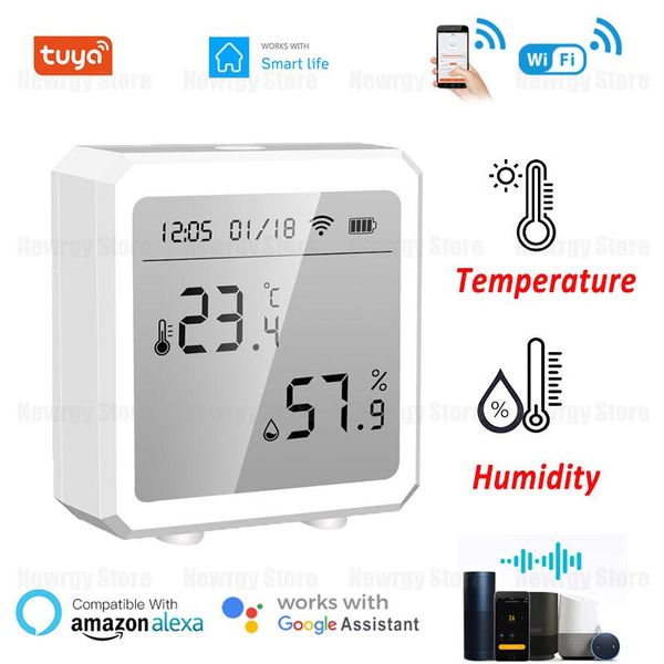 smart home control 1/5pcs tuya wifi temperature and humidity sensor with lcd display alarm function support alexa google assistant life app
smart home control 1/5pcs tuya wifi temperature and humidity sensor with lcd display alarm function support alexa google assistant life app