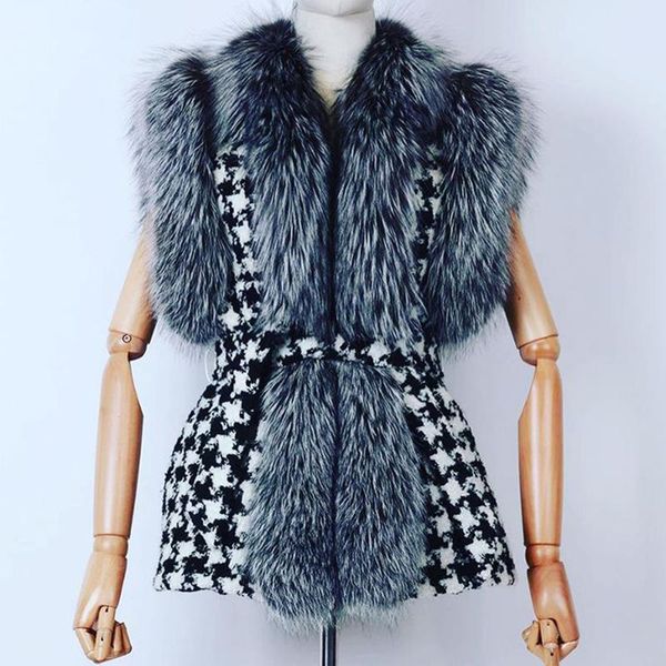 women's vests quinn fashion v neck women elegant houndstooth patchwork faux fur coats tie belt collected waisted ladies, Black;white
women's vests quinn fashion v neck women elegant houndstooth patchwork faux fur coats tie belt collected waisted ladies, Black;white