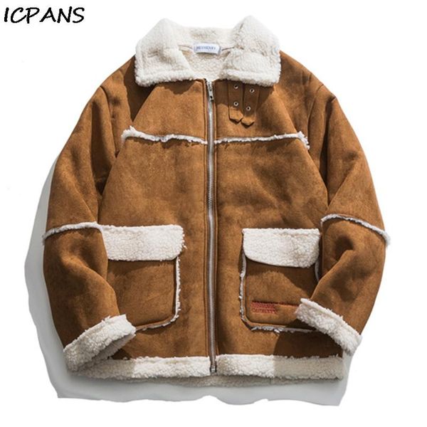 men's jackets icpans windproof warm thick multi-pocket winter jacket men vintage lamb hair mens coat 2021 streetwear japanese outwear, Black;brown
men's jackets icpans windproof warm thick multi-pocket winter jacket men vintage lamb hair mens coat 2021 streetwear japanese outwear, Black;brown