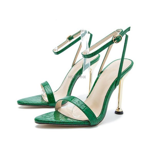dress shoes 2021 ankle strap green women's high heels 11cm sandals pointed toe female party sandalias de mujer size35-42, Black
dress shoes 2021 ankle strap green women's high heels 11cm sandals pointed toe female party sandalias de mujer size35-42, Black