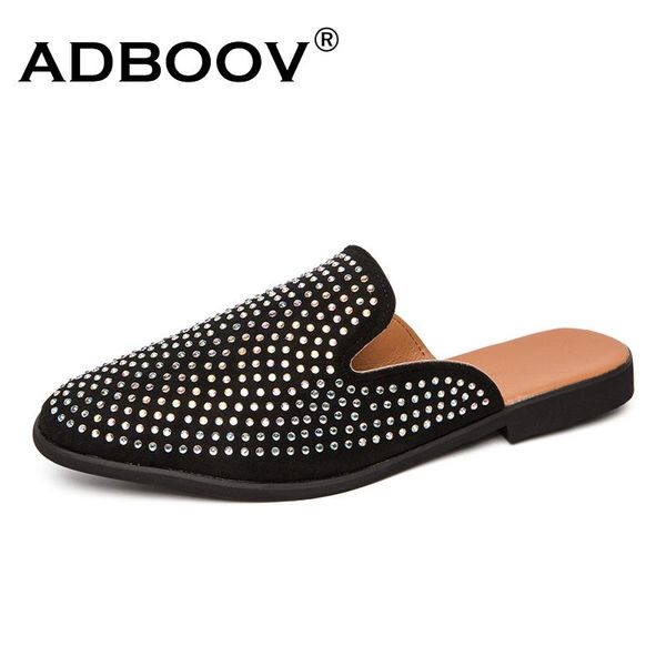 slippers adboov pointed toe rhinestone slides men wholesale slip on mens loafers fashion mules, Black
slippers adboov pointed toe rhinestone slides men wholesale slip on mens loafers fashion mules, Black