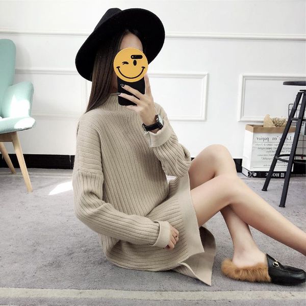 women's sweaters sweater women fashion style solid color casual loose 2021 long sleeve turtleneck knit womens vestidos lxj676, White;black
women's sweaters sweater women fashion style solid color casual loose 2021 long sleeve turtleneck knit womens vestidos lxj676, White;black