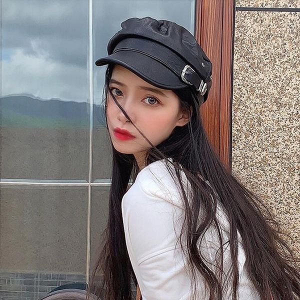 fashion pu leather military caps spring autumn sailor hats for women men black grey flat captain cap travel, Blue;gray
fashion pu leather military caps spring autumn sailor hats for women men black grey flat captain cap travel, Blue;gray