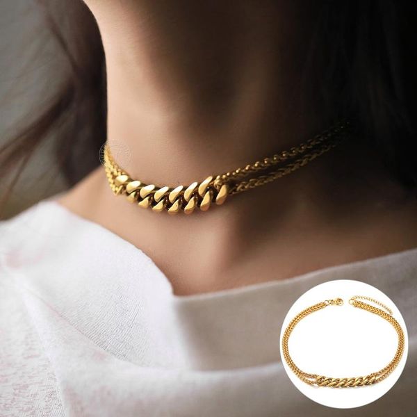 chains fashion cuban chain charm choker necklaces for women girls wheat link strands stainless steel punk jewelry dn301, Silver
chains fashion cuban chain charm choker necklaces for women girls wheat link strands stainless steel punk jewelry dn301, Silver