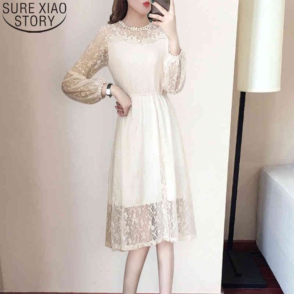koream style slim fit spring women lace dress fashion knee-length floral beading o-neck long sleeve dresses 13456 210417, Black;gray
koream style slim fit spring women lace dress fashion knee-length floral beading o-neck long sleeve dresses 13456 210417, Black;gray