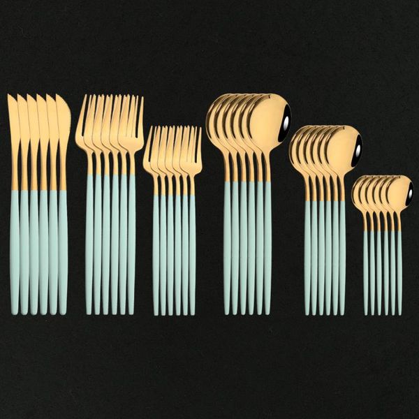 dinnerware sets 36pcs/6set mnit green gold flatware cutlery set stainless steel knives forks spoons kitchen tableware
dinnerware sets 36pcs/6set mnit green gold flatware cutlery set stainless steel knives forks spoons kitchen tableware