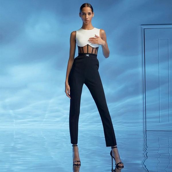 women's jumpsuits & rompers miss water 2021 summer women bandage jumpsuit romper lace hollow out sleeveless club celebrity evening part, Black;white
women's jumpsuits & rompers miss water 2021 summer women bandage jumpsuit romper lace hollow out sleeveless club celebrity evening part, Black;white