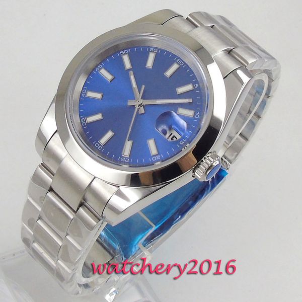 39 mm bliger blue dial sapphire glass rvs case brand luxury automatic clock, Slivery;brown
39 mm bliger blue dial sapphire glass rvs case brand luxury automatic clock, Slivery;brown