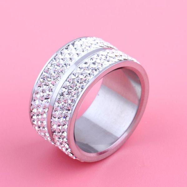 cluster rings monla wholesale classic stainless steel 6 row double crystal jewelry wedding ring, Golden;silver
cluster rings monla wholesale classic stainless steel 6 row double crystal jewelry wedding ring, Golden;silver
