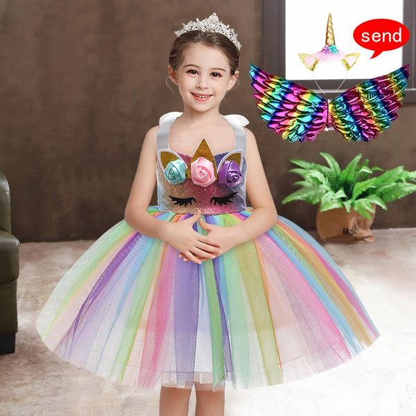 girl's dresses girl dress sweet rainbow mesh baby princess wedding birthday tutu halloween ball party costume children, Red;yellow
girl's dresses girl dress sweet rainbow mesh baby princess wedding birthday tutu halloween ball party costume children, Red;yellow