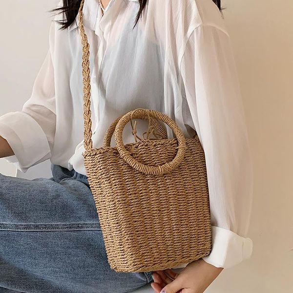 summer women straw handbags fashion ladies shoulder bucket bag female beach messenger bags for crossbody
summer women straw handbags fashion ladies shoulder bucket bag female beach messenger bags for crossbody